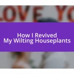 How I Revived My Wilting Houseplants