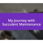 My Journey with Succulent Maintenance